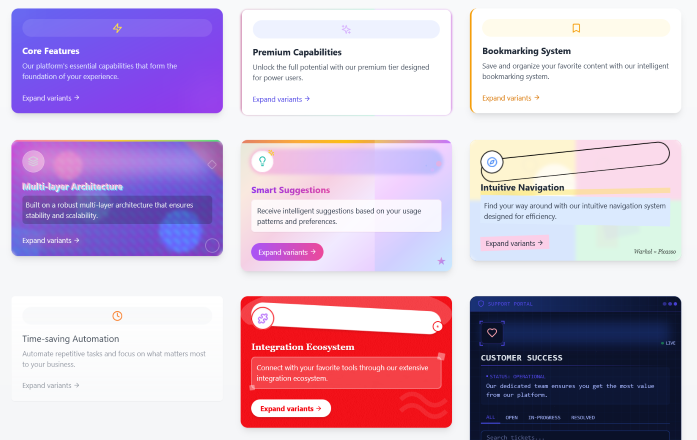 React Feature and Function Cards screenshot 1